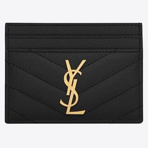 YSL Monogram Card Case In Grain De Poudre